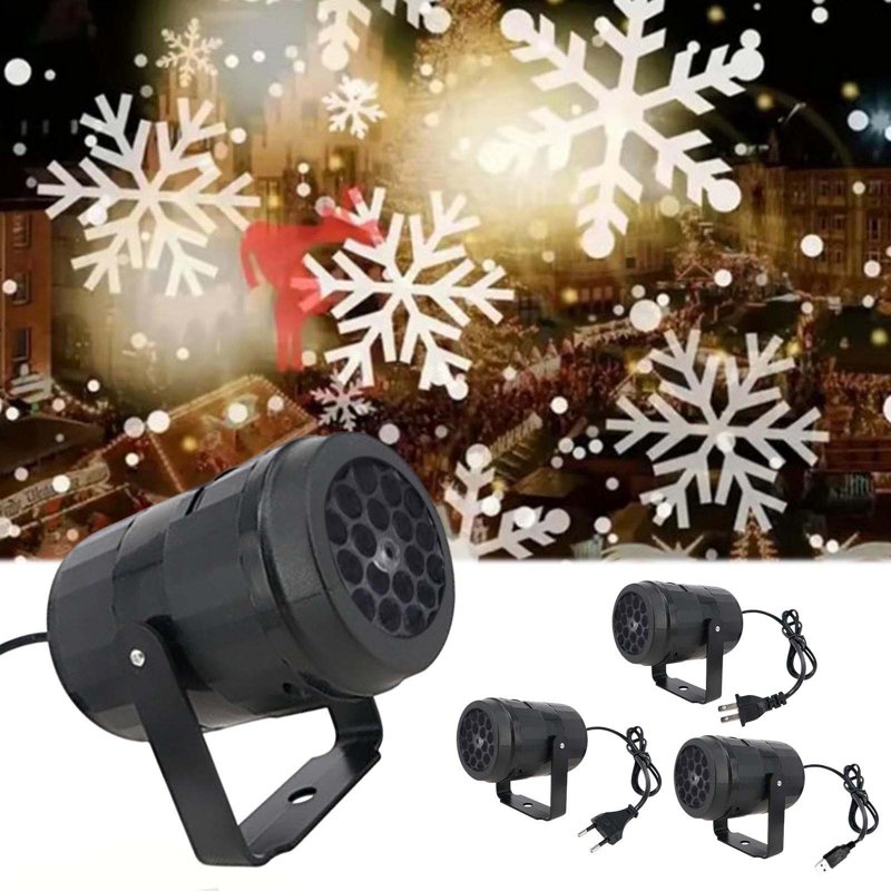 LED Christmas Snowman Snowflake Projection Light - Indoor Outdoor Holiday Decor