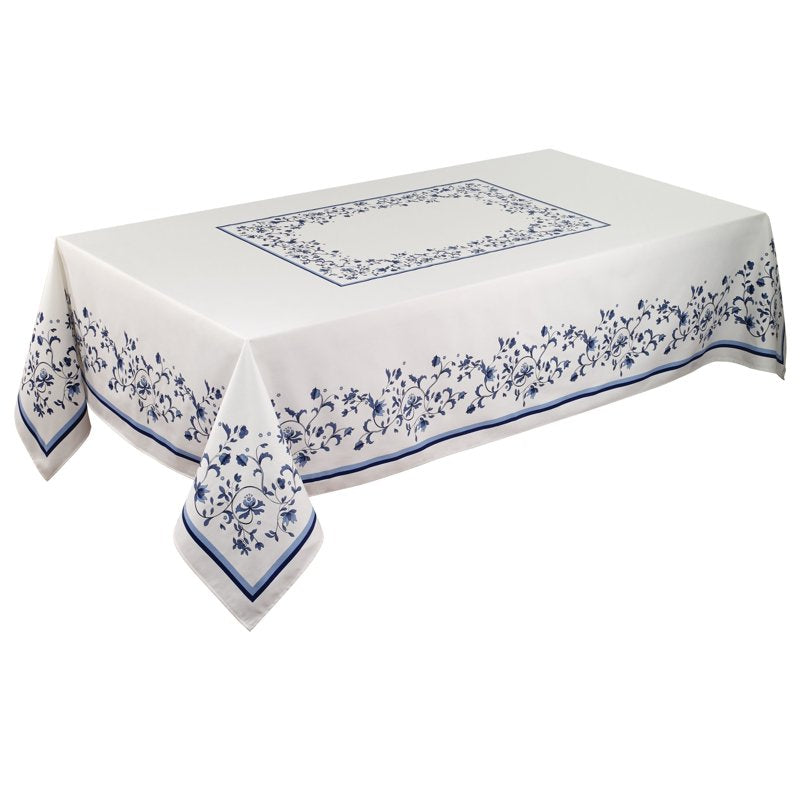 Blue Portofino 84" Tablecloth - Multicolored Design