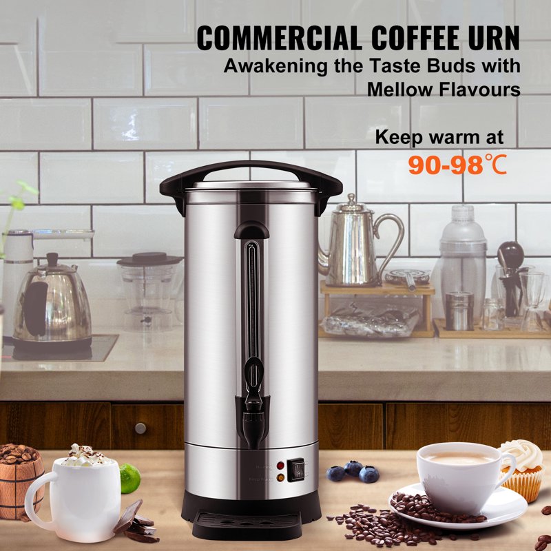 110-Cup Stainless Steel Coffee Urn - Electric Coffee Brewer