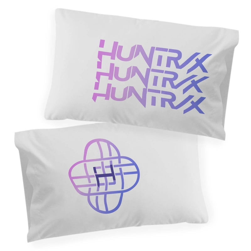 Full Size KPOP Demon Hunters Huntrix Trio Kids Bedding Sheet Set - Multicolor Purple