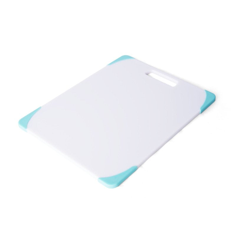 11-Inch x 14-Inch Nonslip Plastic Cutting Board - Aqua Corners