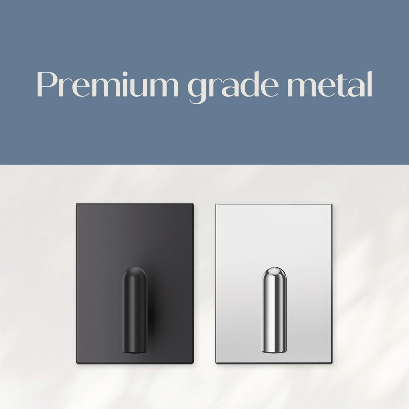 Command Decor Large Metal Bath Towel Hook - Chrome, Holds 5 lbs, 1 Hook with 6 Adhesive Strips - Variation of Chrome