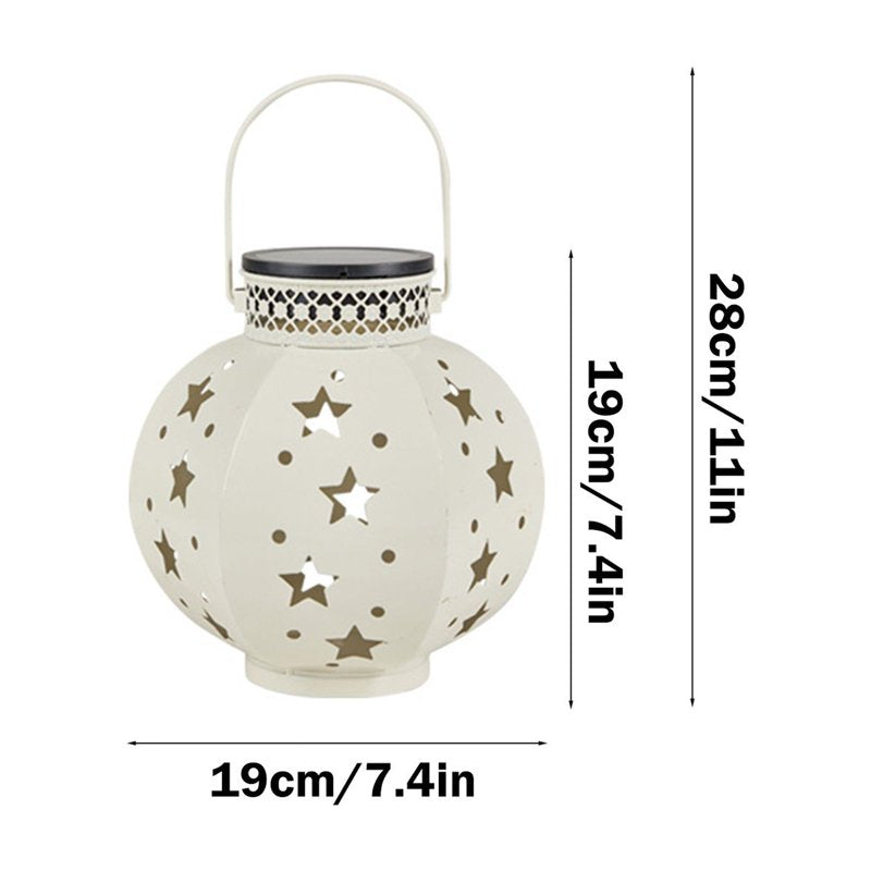 Beige Solar Outdoor Table Lantern with Flickering Flame - Weatherproof Garden & Patio Light - xjwjuw