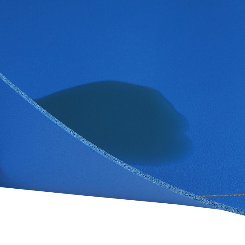 Heat Resistant Faux Leather Round Table Mats - Set of 6 Blue