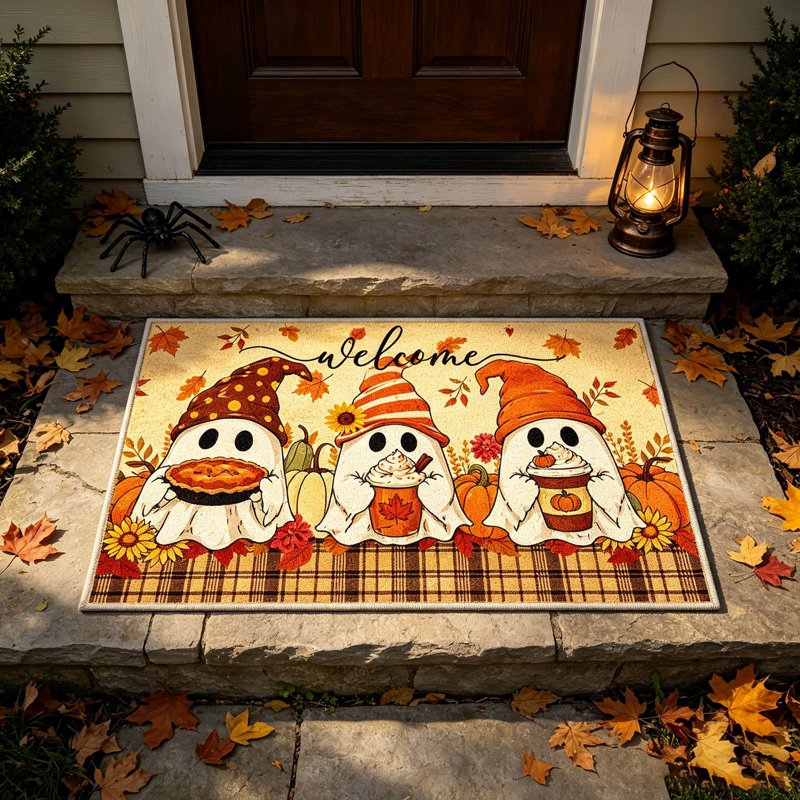 Halloween Doormat 15.7x23.6in Spooky Welcome Ghost Entry Floor Mat - Variation 42