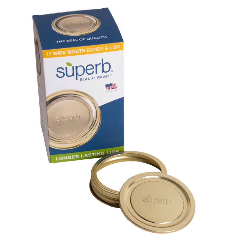 Wide Mouth Mason Jar Lids and Rings - 72 Pack for Canning