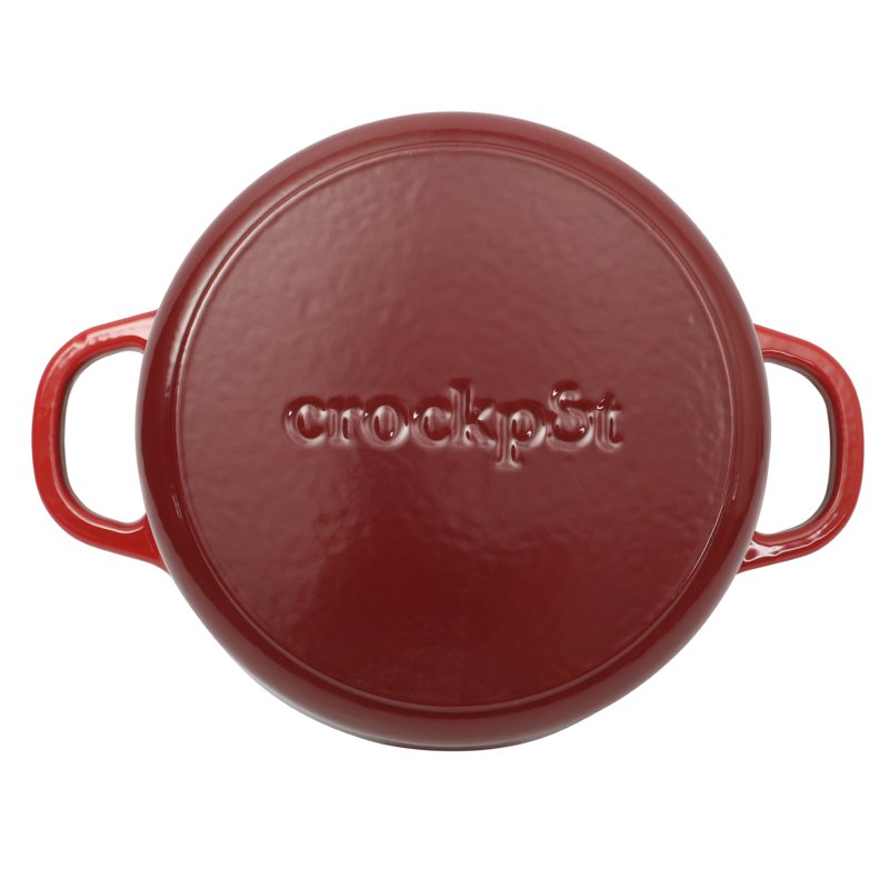 7-Quart Round Enameled Cast Iron Dutch Oven with Lid - Red