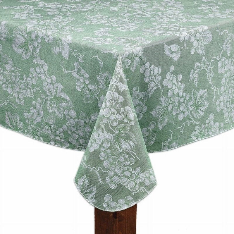 Grapevine Vinyl Tablecloth - Blue, 52" x 52" Square