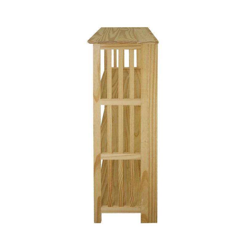 Soho Manhattan 4-Shelf Folding Bookcase - Natural Wood Finish
