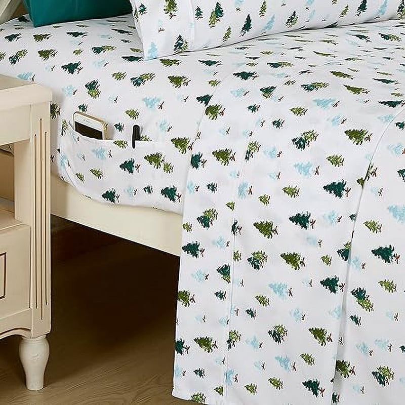 Full Twill Tree 6-Piece Bedding Set - Wrinkle & Fade Resistant Comfort