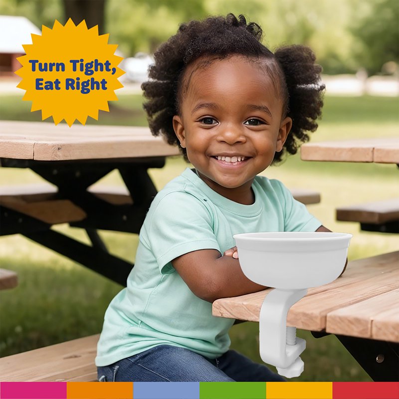 TwistaBowl 3-Piece Set for 6+ Months - Gray Bowl with Lid & Clip