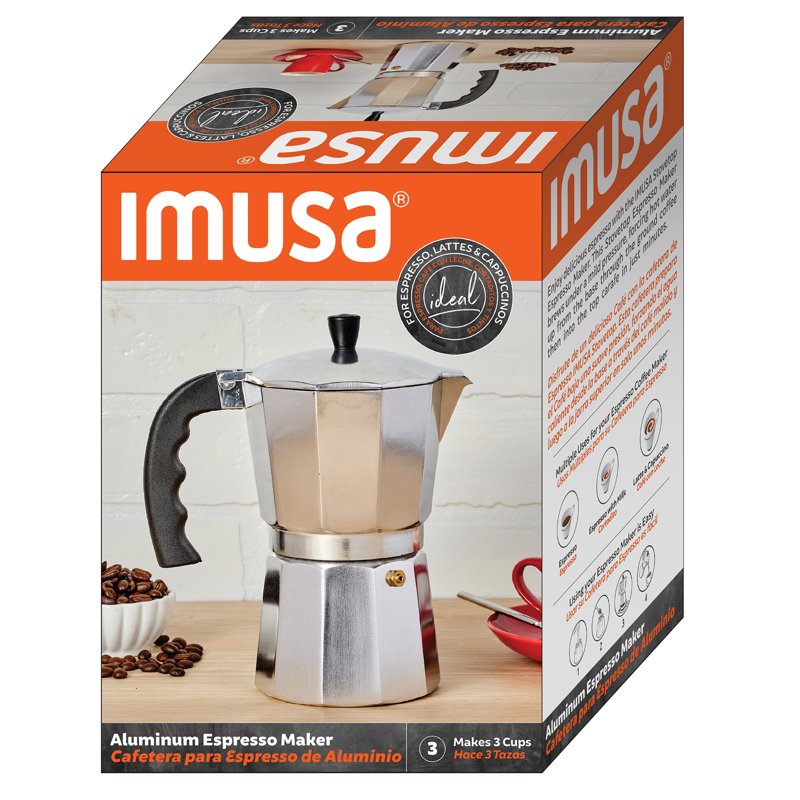 3-Cup Cast Aluminum Stovetop Coffeemaker - IMUSA