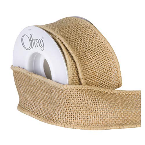 Natural Burlap Ribbon 2.5 Inch Woven Craft Ribbon for Wedding & Decor, 9 Feet