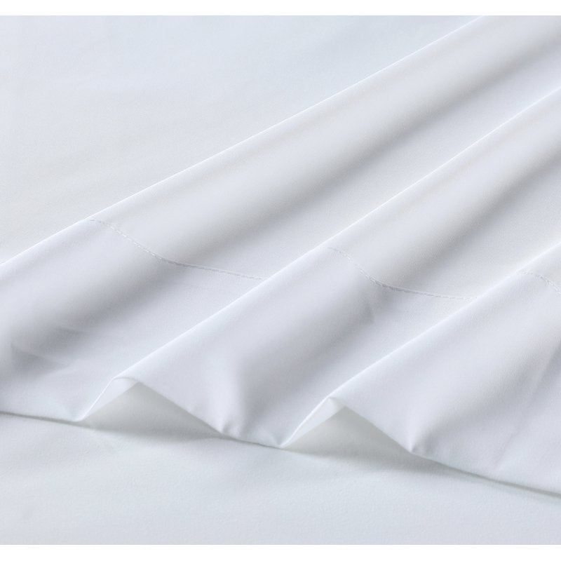 Mainstays Comfort Chill Microfiber Bed Sheet Set - King, Arctic White, 4 Piece