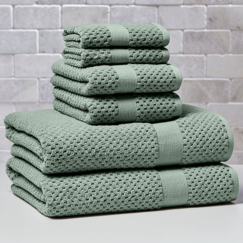 Better Homes & Gardens Soft Cotton Popcorn Textured Hand Towel - Green River