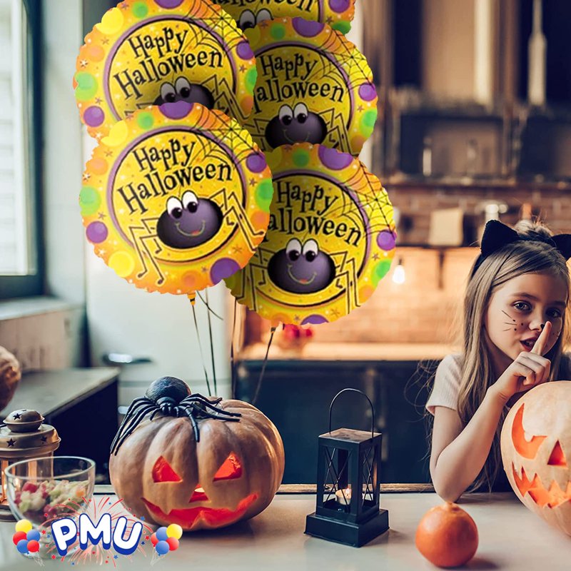 Halloween Spider Mylar Foil Balloon Pack of 5 - 18 Inch Party Decor