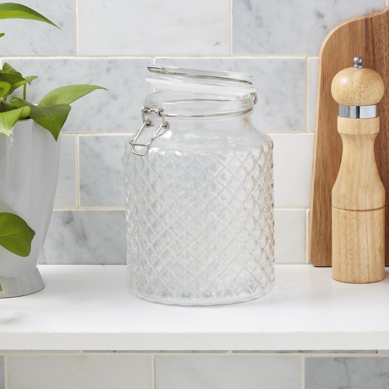 Airtight Glass Storage Canister - 2 Liter Clamp Jar