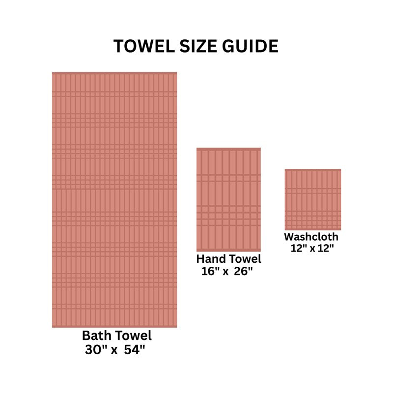 Mainstays Cotton Bath Towel Set - 6-Piece Textured Towels in Terracotta