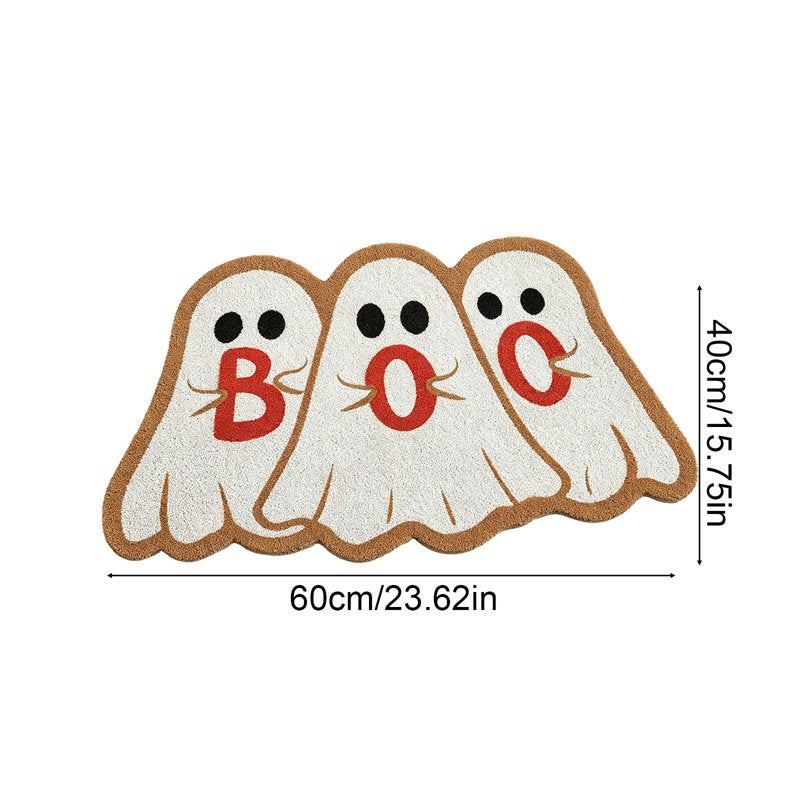 Ghost Pattern Halloween Doormat - Ghost Bath Mat with Grip for Entryway & Bathroom - 36_Ghost Bath Mat_AJ