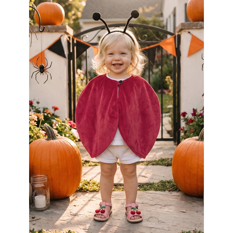 Toddler Girl Boy Ladybug Costume Set Red 2-3 Years Halloween Animal Outfit with Wings & Headband