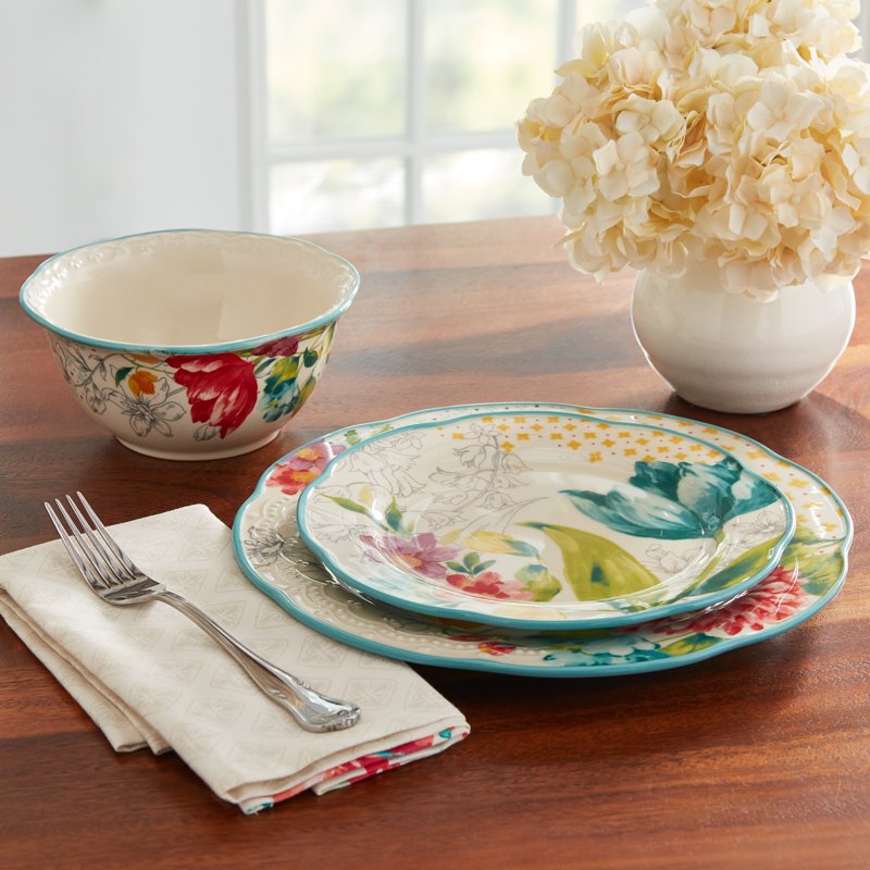 12-Piece Dinnerware Set - Blooming Bouquet - 2 Pack
