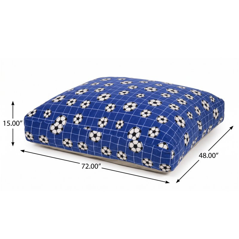 Sensory Crash Pad for Kids & Adults - 48" x 72", Blue+Black White Football