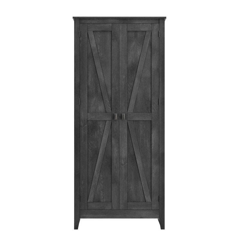 Farmington Rustic Gray Storage Cabinet 31.5" Wide with Adjustable Shelves