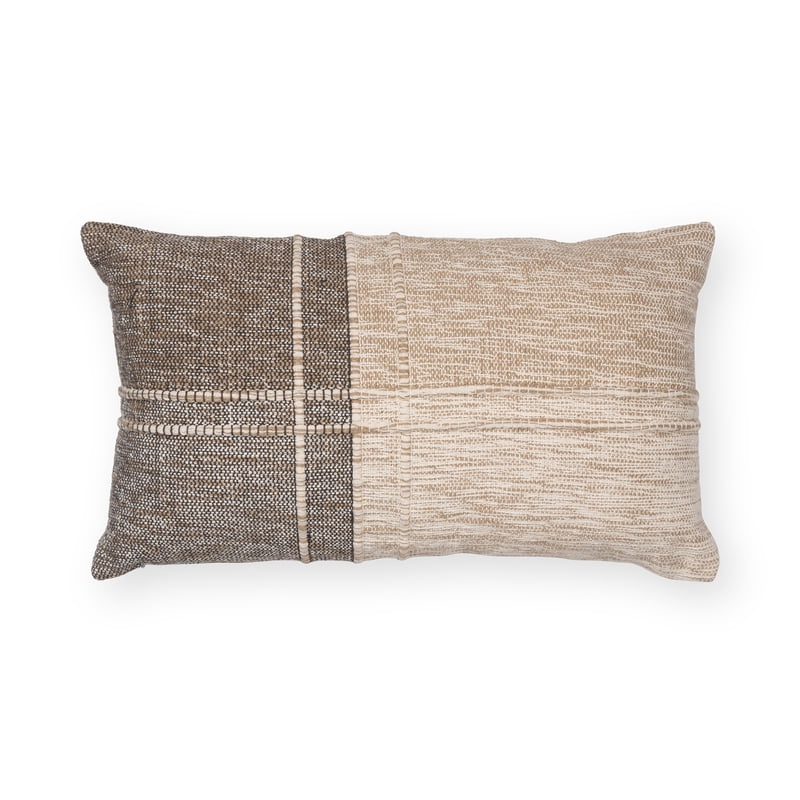 Better Homes & Gardens Patchwork Decorative Throw Pillow - 14x24 Lumbar, Neutral Colors, 2 Pack