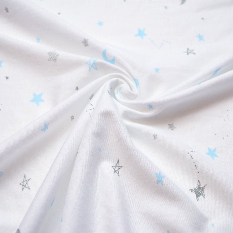 Fitted Cotton Pack and Play Sheet 39x27 Inches with Blue Stars Variation
