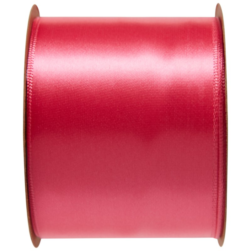 Pink Satin Ribbon 2 1/4 Inch - Shocking Pink Single Face Craft Ribbon, 9 Feet