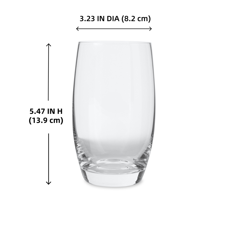 18 Ounce Glass Drinkware Set - 8 Retro Glasses for Entertaining