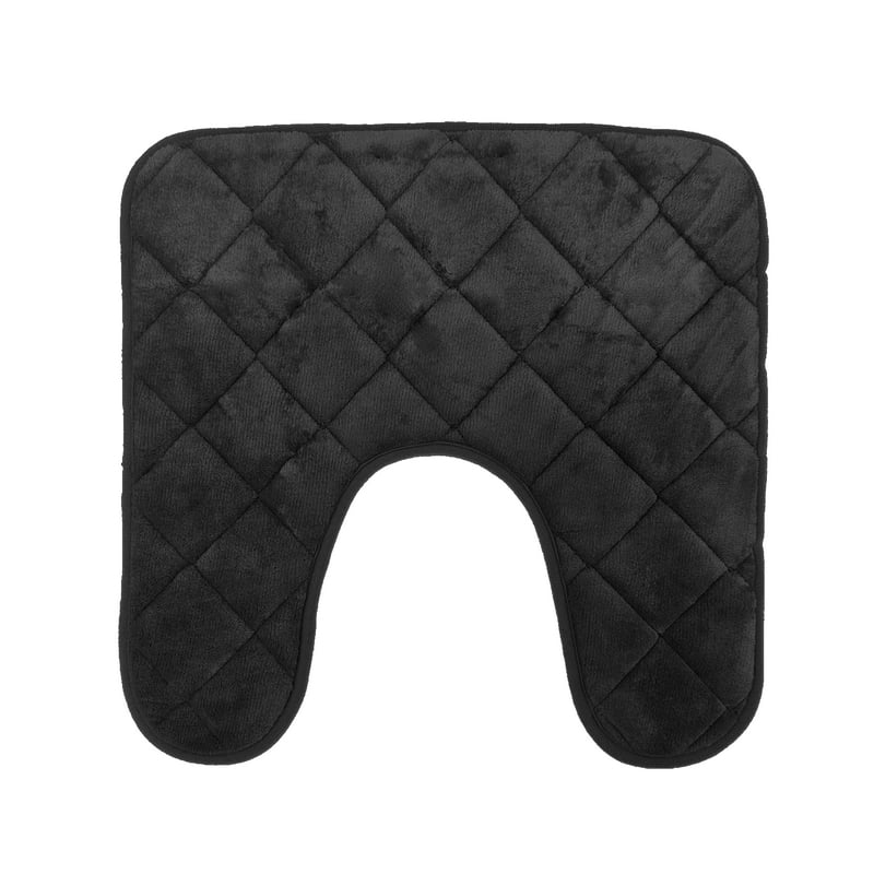 Mainstays Memory Foam Bath Rug Set - Rich Black 3-Piece Contour & Rectangular Rugs