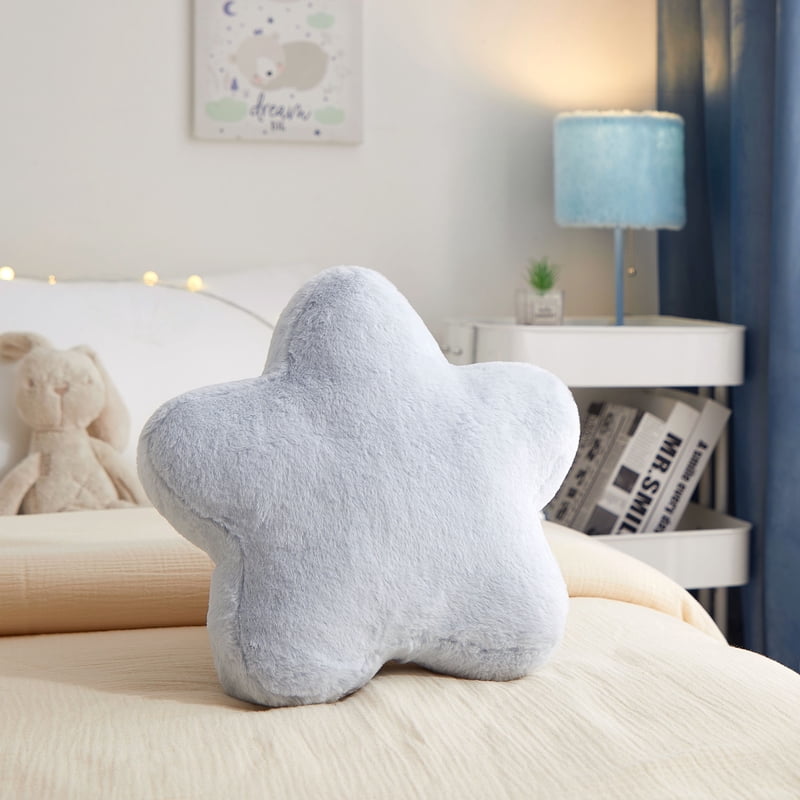 Little Nest 12x12 Blue Star Pillow - Child's Decorative Nursery Accent
