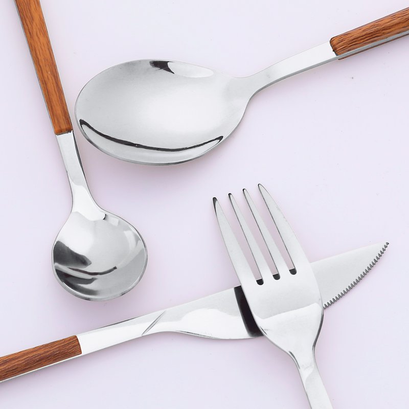 Stainless Steel Mirror Polished Silverware Set - 4 Pcs