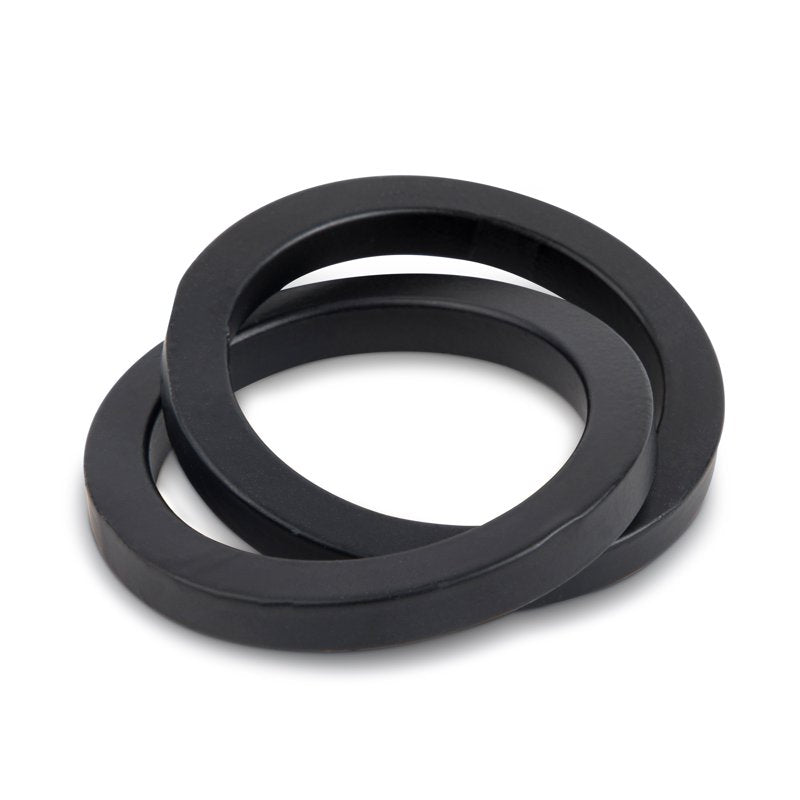 Matte Black Metal Napkin Rings - 4-Piece Set