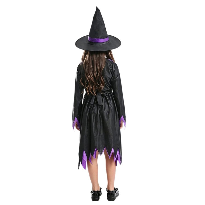Kids Witch Bat Costume Dress for Halloween & Parties - Purple, 3-4 Years