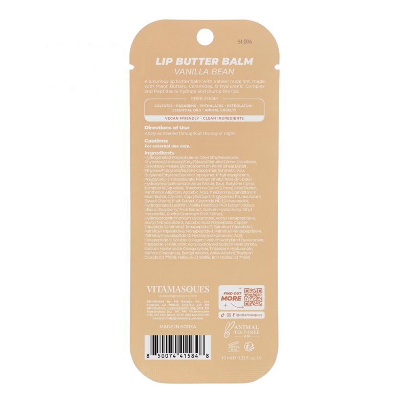 Hydrating Lip Butter Balm with Ceramides, Peptides & Hyaluronic Acid