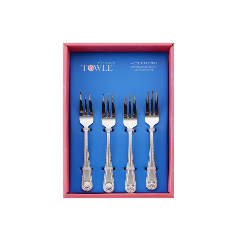 Antigua Frost Appetizer Forks Set of 4 - Towle Everyday
