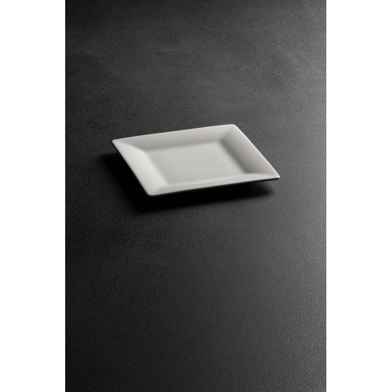 Square Ceramic Appetizer Plates - Set of 12, 6"