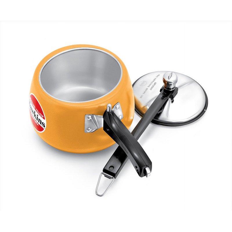 3L Ceramic Coated Pressure Cooker with Stainless Steel Lid - Mustard Yellow