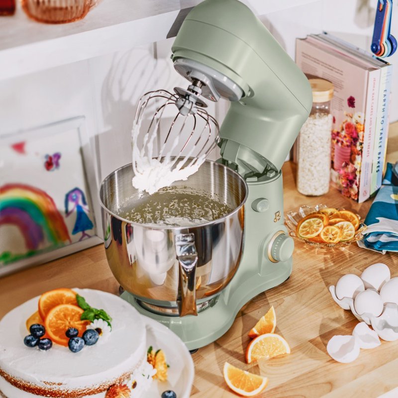 5.3 Qt Stand Mixer - Sage Green with Beater, Dough Hook, Whisk