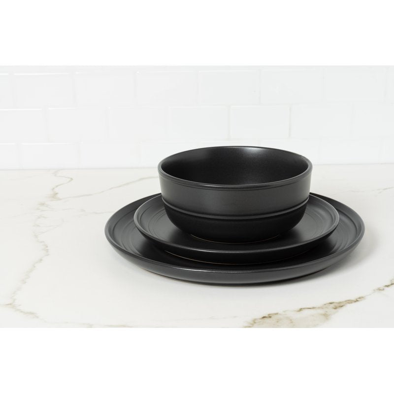 Round Cereal Bowl Set of 6 - 24 oz Matte Black