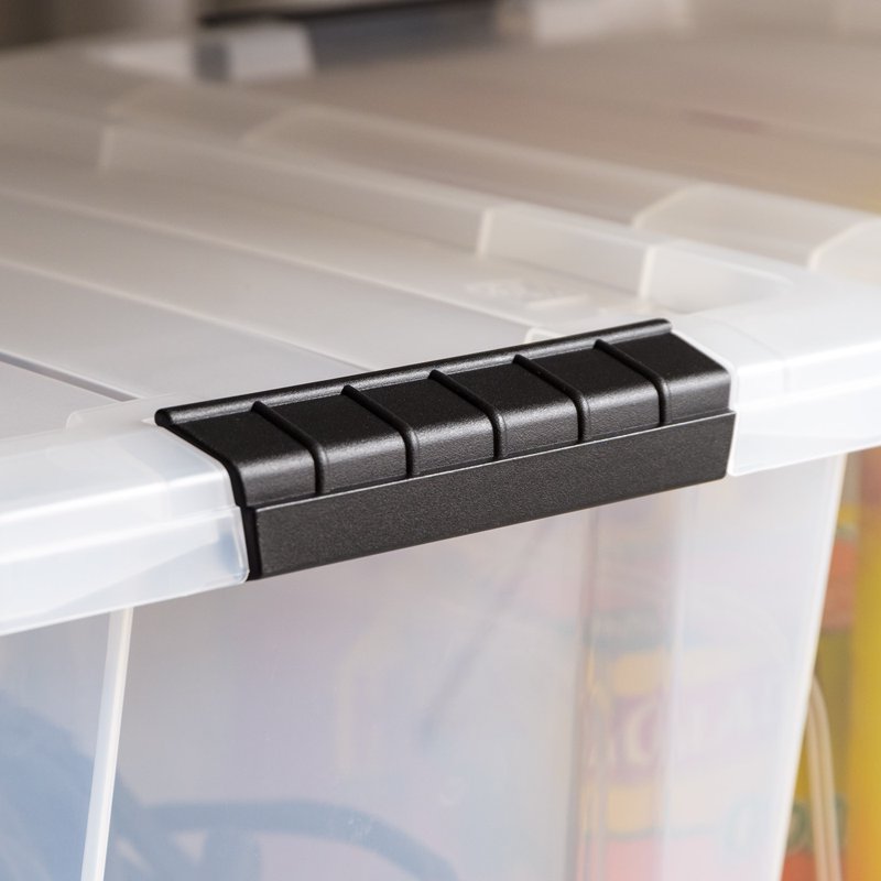 20 Qt Plastic Storage Bins with Lids - Stackable Totes, 6 Pack