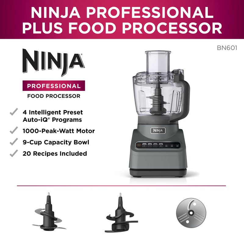 Ninja Professional 9-Cup Food Processor - 1000W, Silver Finish