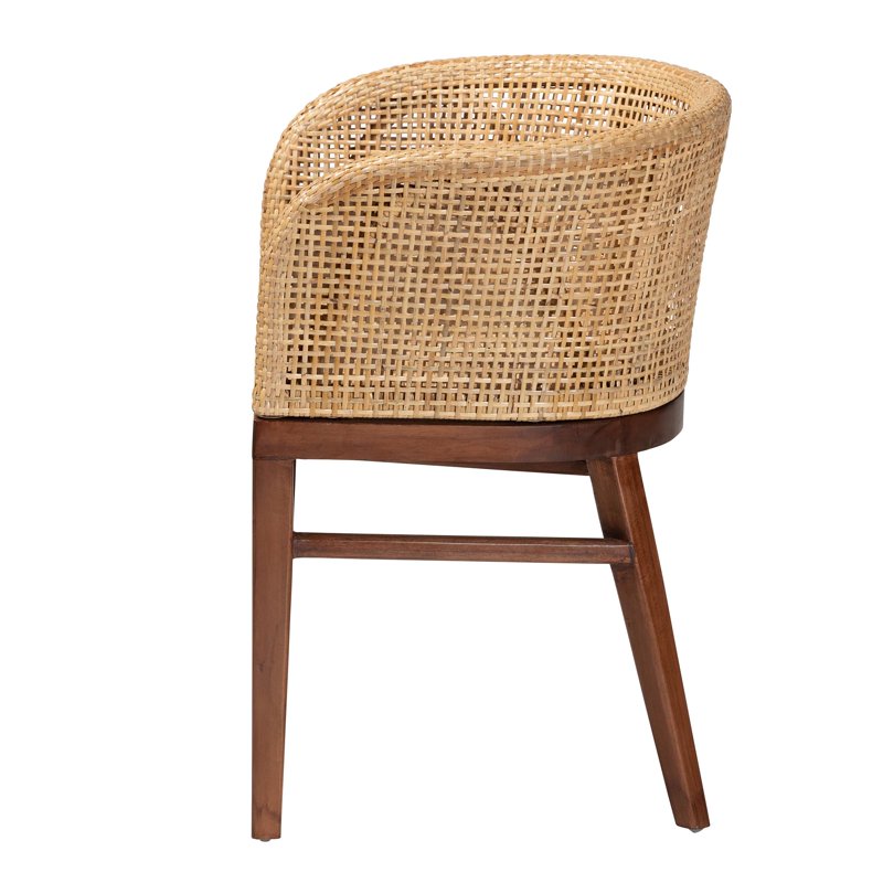 Papua Boho Dining Chair - Natural Rattan & Acacia Wood