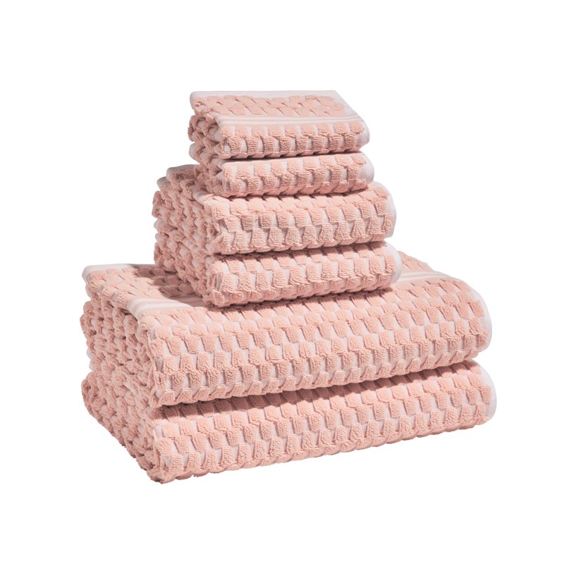 Rose Bath Towel Set - 6-Piece Cotton Towels for Bathroom, Soft & Absorbent