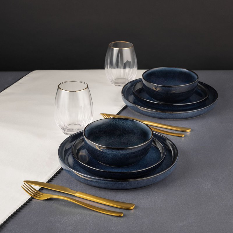 Atlantic Ceramic Bowl - Deep Blue, Microwave & Dishwasher Safe