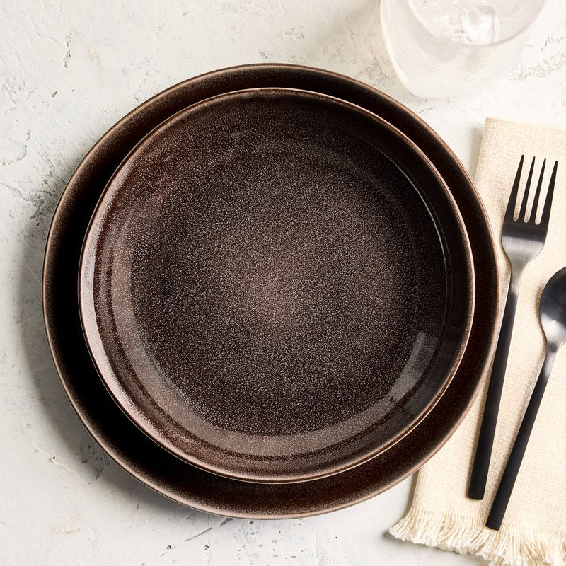 Gray Stoneware Dinner Bowl - 8.66-Inch, Microwave & Dishwasher Safe