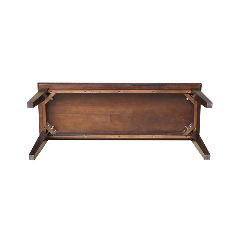 Shaker-Style Bench - Rich Mocha, Solid Parawood Construction