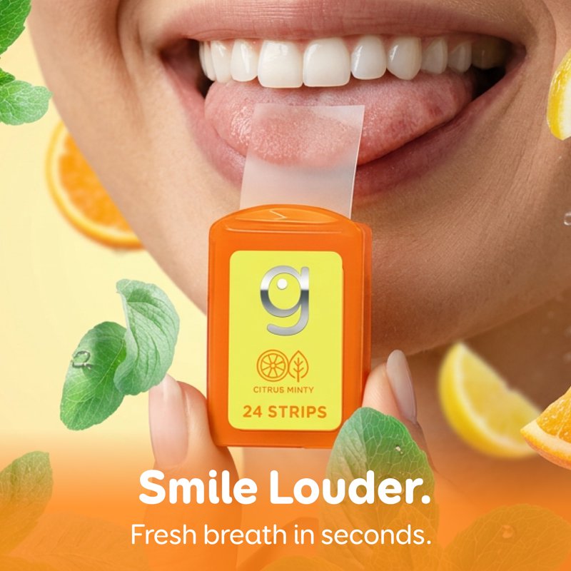 Citrus Mint Breath Strips - 72 Sugar-Free Dissolvable Strips